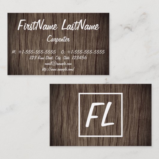 素朴大工/木工プロファイルカード 名刺 (正面/裏面)