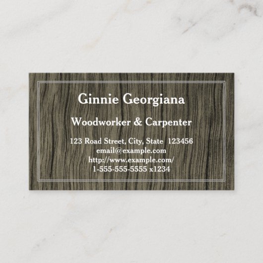 素朴大工、木工、木気に屋 名刺 (正面)