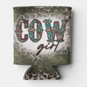 素朴女性のカーボーイグランジ緑 缶クーラー (正面)
