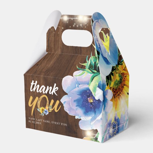 素朴女性のカーボーイフローラ列ラパーソナライズされたイト フェイバーボックス (正面サイド)