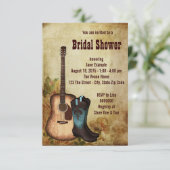 素朴女性のカーボーイブライダルシャワー 招待状 (スタンド正面)
