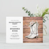 素朴女性のカーボーイブーツとバラバチェロレッテ 招待状 (スタンド正面)