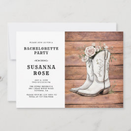 素朴女性のカーボーイブーツとバラバチェロレッテ 招待状