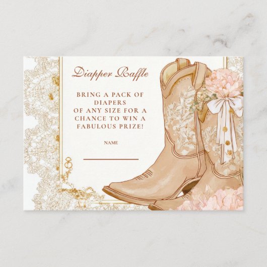素朴女性のカーボーイブーツフローラディッパーラッフル エンクロージャーカード (正面)