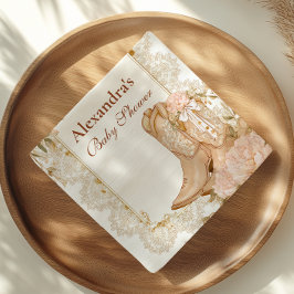 素朴女性のカーボーイブーツフローラベビーシャワー スタンダードカクテルナプキン