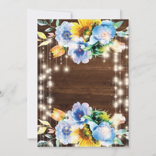 素朴女性のカーボーイブーツフローラベビーシャワー 招待状 (裏面)