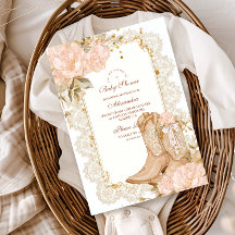 素朴女性のカーボーイブーツフローラベビーシャワー