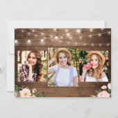 素朴女性のカーボーイブーツ3写真卒業パーティー 招待状 (裏面)