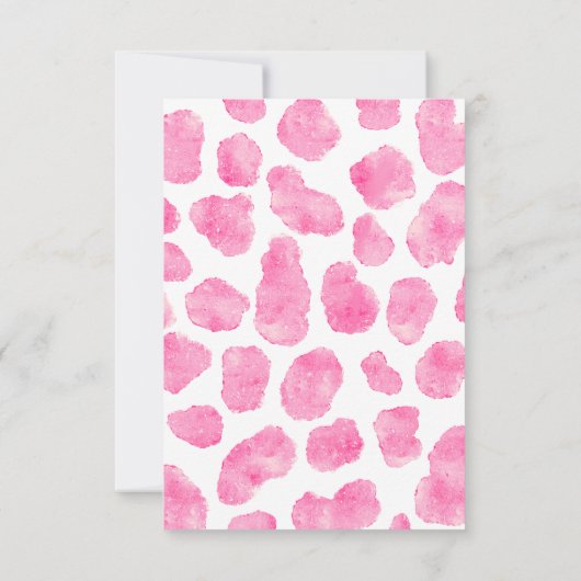 素朴女性のカーボーイ西ピンクの牛の赤ちゃんシャワー サンキューカード (裏面)