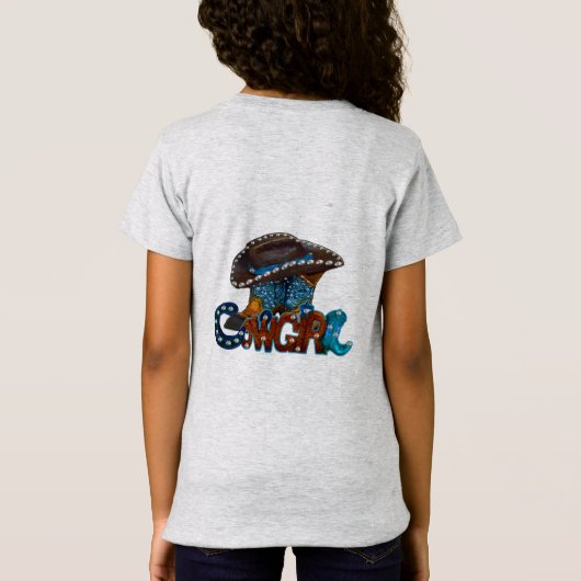 素朴女性のカーボーイ Tシャツ (裏面)