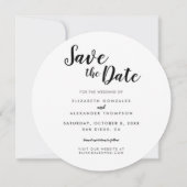 素朴婚約ウッド結婚スライスユニーク セーブザデート (裏面)