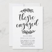 素朴婚約パーティディナー招待状 招待状 (正面)