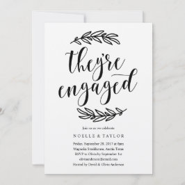 素朴婚約パーティディナー招待状 招待状