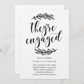 素朴婚約パーティディナー招待状 招待状 (正面/裏面)