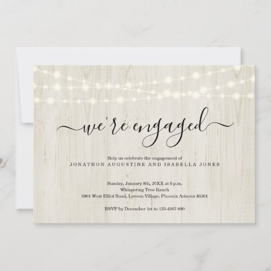 素朴婚約パーティ招待状 招待状 (正面)