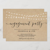 素朴婚約パーティ招待状 案内状 (正面/裏面)