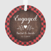 素朴婚約レッドバッファロープレイド オーナメント (裏面)