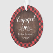 素朴婚約レッドバッファロープレイド オーナメント (正面)