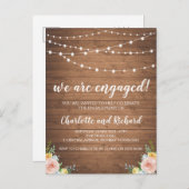 素朴婚約発表パーティーはがき インビテーションポストカード (正面/裏面)