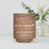素朴婚約発表パーティーはがき インビテーションポストカード (スタンド正面)