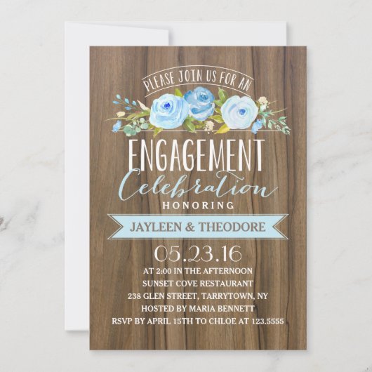 素朴婚約 | 婚約パーティー 招待状 (正面)