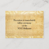 素朴孔雀フェザー結婚式の受付招待状 エンクロージャーカード (裏面)