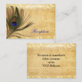 素朴孔雀フェザー結婚式の受付招待状 エンクロージャーカード (正面/裏面)