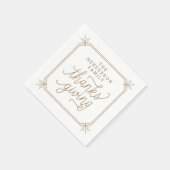 素朴家族パーソナライズされた感謝祭 スタンダードカクテルナプキン (角)