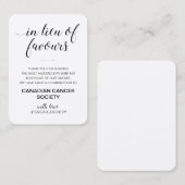 素朴寄付金に代わる結婚 プレイスカード (正面/裏面)