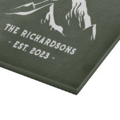 素朴山パーソナライズされた家名湖スキー カッティングボード (角)