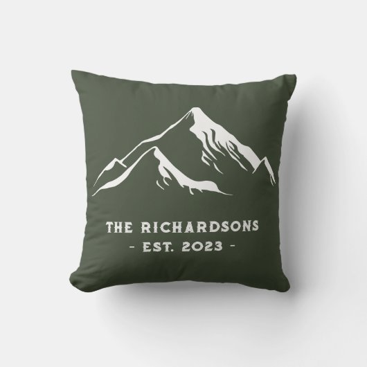 素朴山パーソナライズされた家名湖スキー クッション (正面)