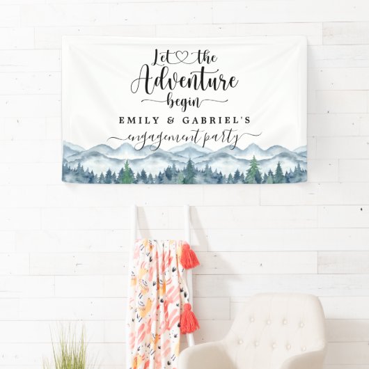 素朴山林の水の色のバ結婚ナー 横断幕 (インサイチュ)