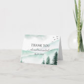 素朴山林の水の色モダン サンキューカード (正面)