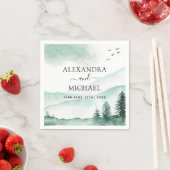 素朴山林の水の色モダン スタンダードカクテルナプキン (インサイチュ)