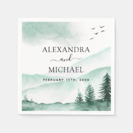 素朴山林の水の色モダン スタンダードカクテルナプキン