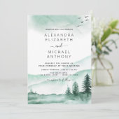 素朴山林の水の色結婚の 招待状 (スタンド正面)