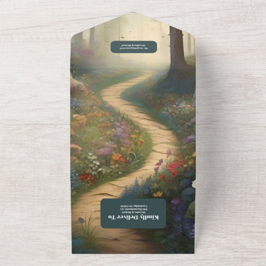 素朴山林結婚林 オールインワン招待状 (外側)