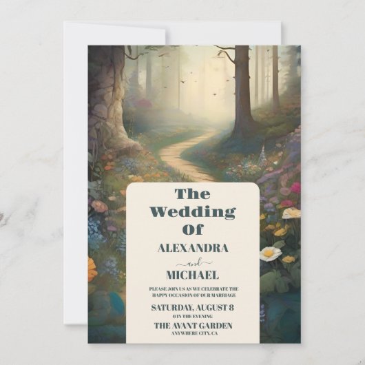 素朴山林結婚林 招待状 (正面)