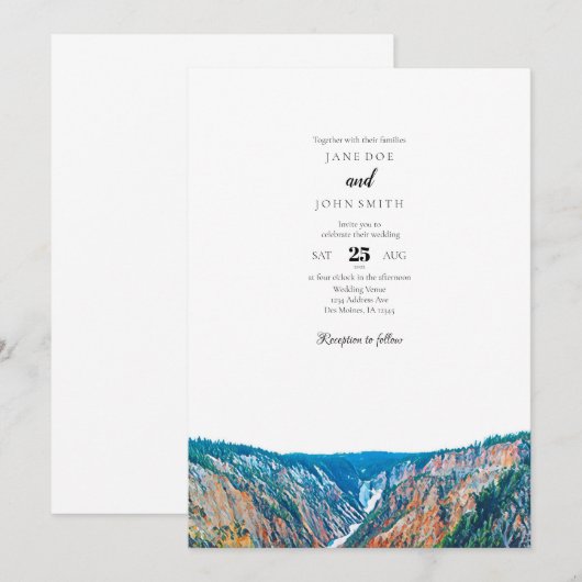 素朴山結婚の 招待状 (正面/裏面)