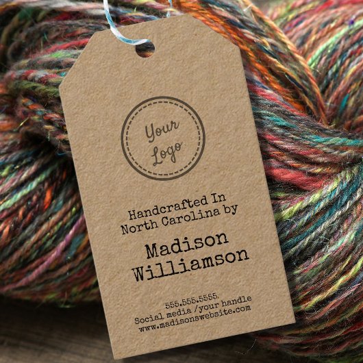 素朴州で手作りロゴを追加 ギフトタグ