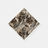 素朴市松模様にな姿の花 スタンダードカクテルナプキン (角)