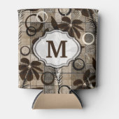 素朴市松模様にな姿の花 缶クーラー (正面)