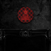 素朴市松模様にクリスマスツリーバッファロープレモダンイド ラウンド壁時計