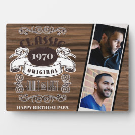 素朴年生まれ写真誕生日PAPA用Keepsake フォトプラーク