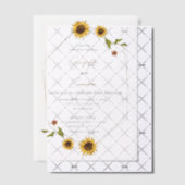 素朴幾何学模様の付いたひまわりデザイン ベラム紙招待状 (オフセット (招待状))