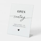 素朴座席エレガントの看板を開け 台座サイン (正面)