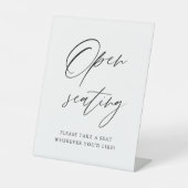 素朴座席エレガントの看板を開け 台座サイン (正面)