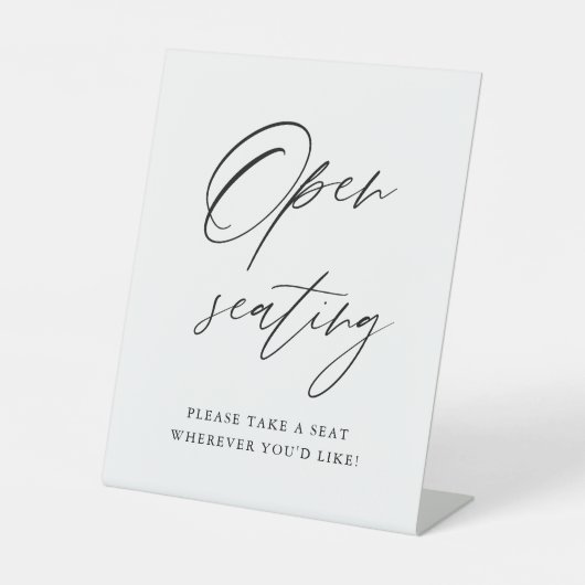 素朴座席エレガントの看板を開け 台座サイン (正面)