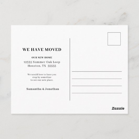 素朴引っ越しましたアドレス変更はがき ポストカード (裏面)