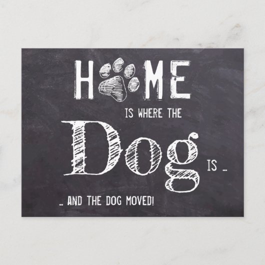 素朴引っ越しました犬の移動 案内ポストカード (正面)